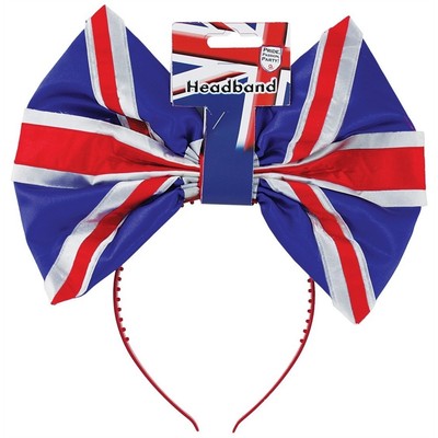 Great Britain Large Bow Headband - Gb Amscan Ppp Union Flag Adult Royal Wedding