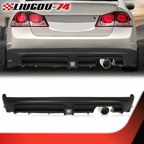 Fit For 2006-2011 Honda Civic 4dr Air Dam Chin Diffuser Mugen Rear Bumper Lip 
