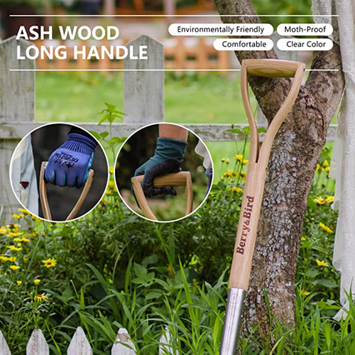 Berry&Bird Round Spade Heavy Duty Shovel Garden Tools For Digging Transplanting