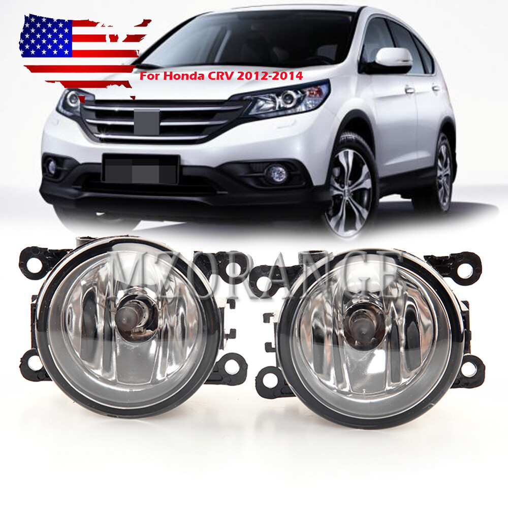 PAIR Front Fog Light Driving Lamp For Honda CRV 2012-2014 Clear Lens Replacement