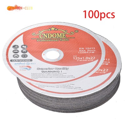 100 Pack 5'' x 0.040'' x 7/8'' Cutting Discs - Metal & Stainles Cut-off Wheel