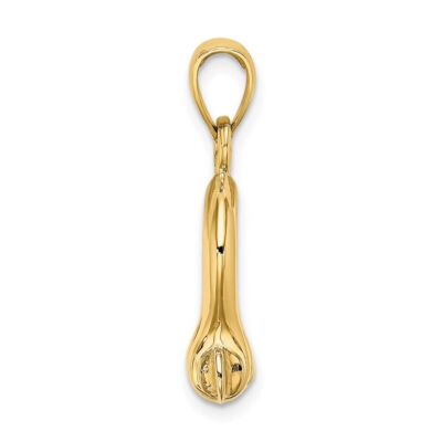 Pre-owned Diamond2deal 14k Yellow Gold 3-d Medium Shackle Link Screw Charm Pendant