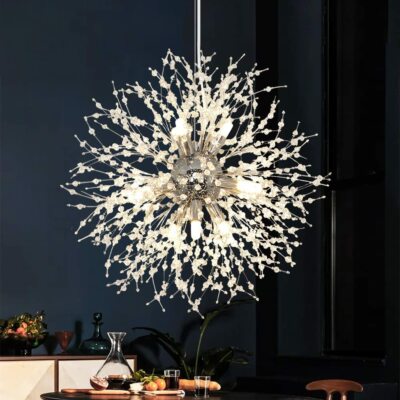 Modern Crystal Chandelier Firework Ceiling Light Fixtures Sputnik Pendant Lamp