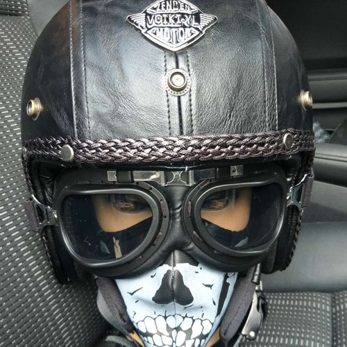 Vintage Open Face Motorcycle Helmet Handmade Deluxe Leather Cafe Racer Bobber