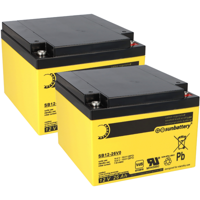 Ersatzakku für Brandmeldezentrale Siemens FC2020-AA 2 x AGM Batterie 12V 26Ah mi