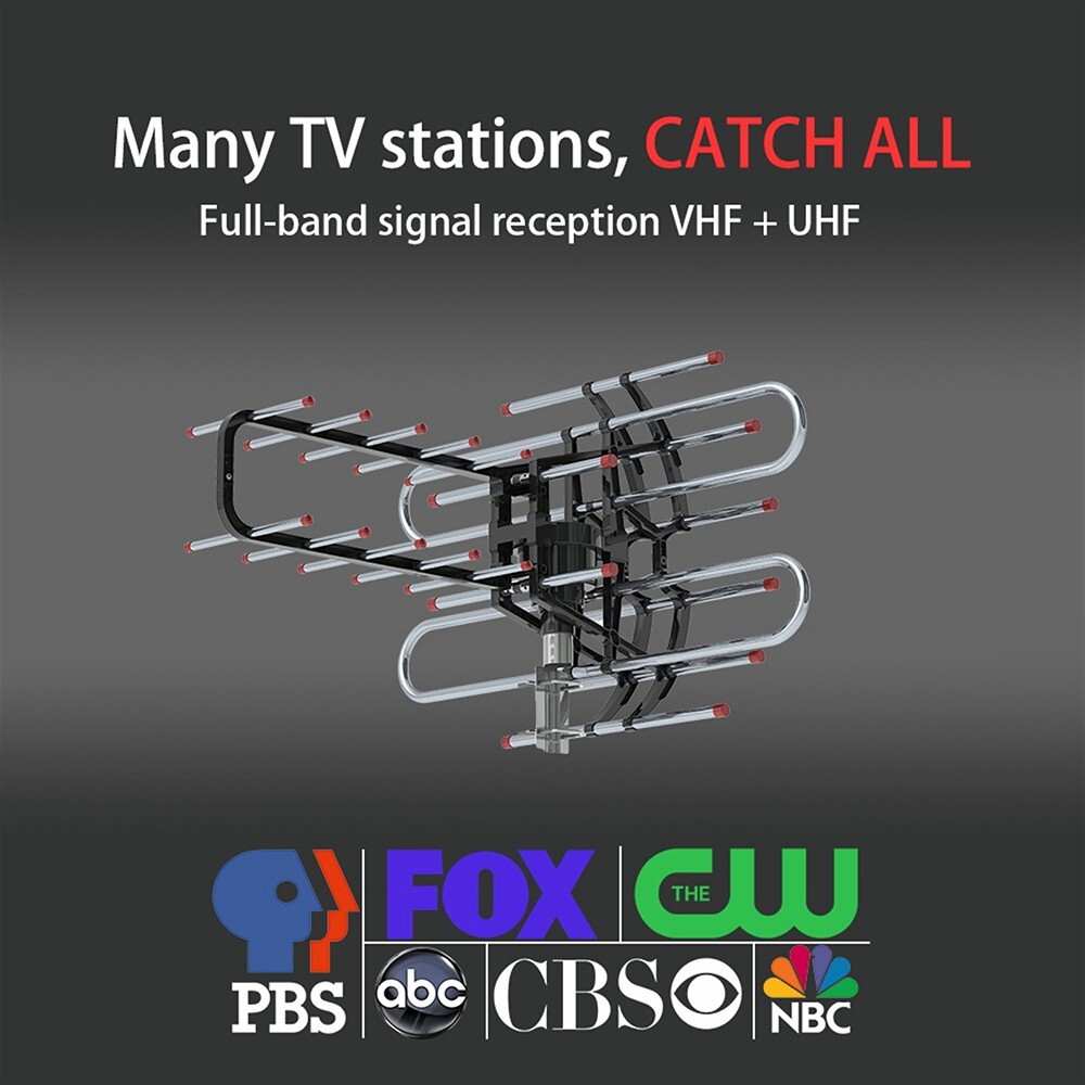 Leadzm HDTV 1080P Outdoor Antenna 360 Rotation UV Dual Frequency Silver Big Sale