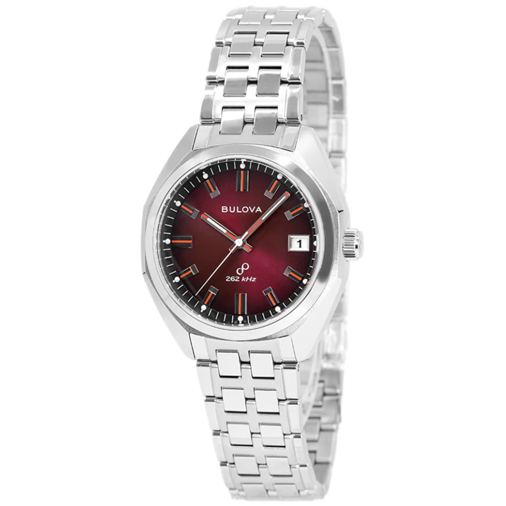 Pre-owned Bulova Jet Star Precisionist Sapphire Crystal Crimson Dial 262khz 96b401