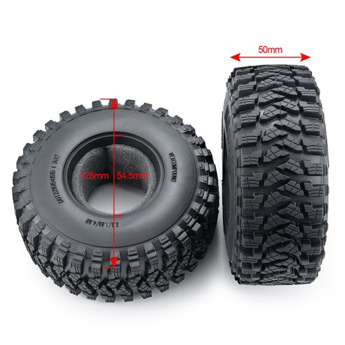FLYXM 125mm OD 2.2" Soft Rubber Tires Tyres for RC AXIAL 1:10 Crawler Car US