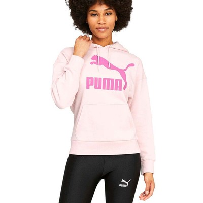 

Puma Classics Logo Pullover Hoodie Женская розовая повседневная верхняя одежда 531859-16, Розовый