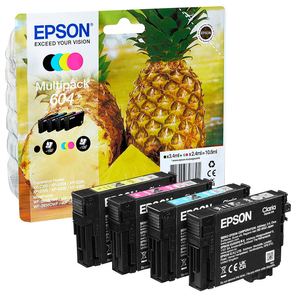 Epson 604 Multipack Patronen schwarz farbe Set für WorkForce WF 2950 DWF