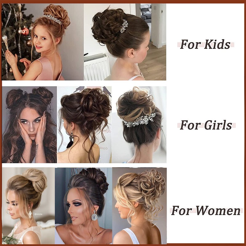 Blonde Real Natural Clip on in Messy Bun Hair Piece Extension Hair Claw Updo US