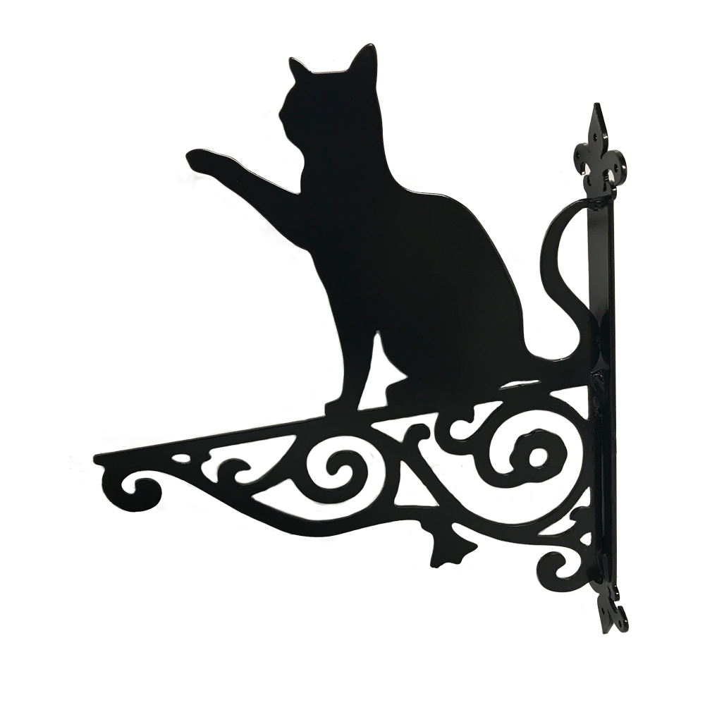 Cat Playing Ornamental Hanging Basket Bracket Cats Hanger eBay