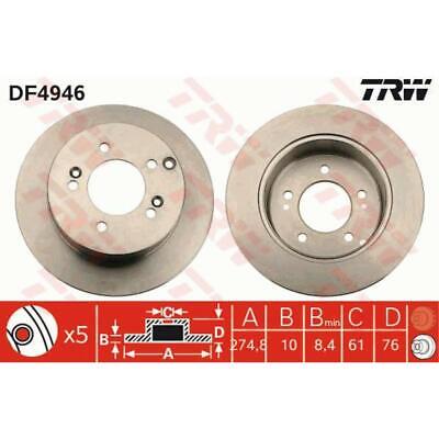 TRW 2x Bremsscheiben Voll lackiert schwarz DF4946