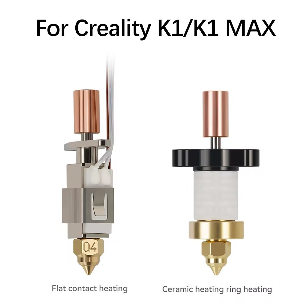 3D Printers for Creality K1/K1C/K1 Max Hotend Kit Extruder Radiator 0.4mm Nozzle