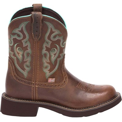 

Justin Boots Gemma Ковбойские женские коричневые повседневные ботинки с круглым носком GY9606, Коричневый, Justin Boots Gemma Round Toe Cowboy