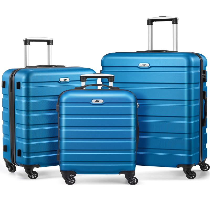 3 Piece Luggage Sets Hard Shell Suitcase Set with Spinner Wheels for Travel