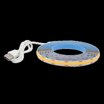DC 5V USB COB LED Strip Light 320LEDs RA90 Flexible Warm white COB LED Tape Lamp