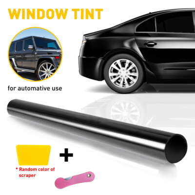 Window Tint %15 20''x10Ft Car Home Scratch Resistant Super Dark Black Film OXILAM
