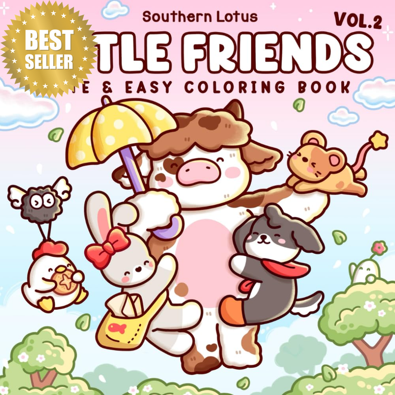 Little Friends: Vol. 2 Coloring Book for Adults and Teens Featuring Fuzzy Animal