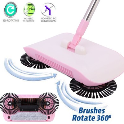 SPIN HAND PUSH SWEEPER HANDHELD BROOM HOUSEHOLD FLOOR DUST CLEAN MOP NO ELECTRIC