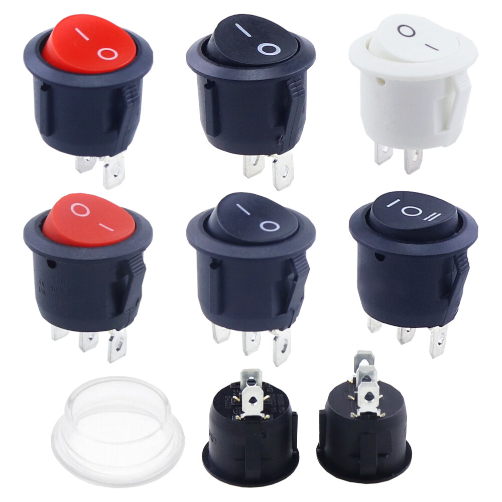 Kippschalter Wippschalter Rund EIN/AUS 2 PIN und 3 Pin 12V - 230V / 6A 15mm 20mm