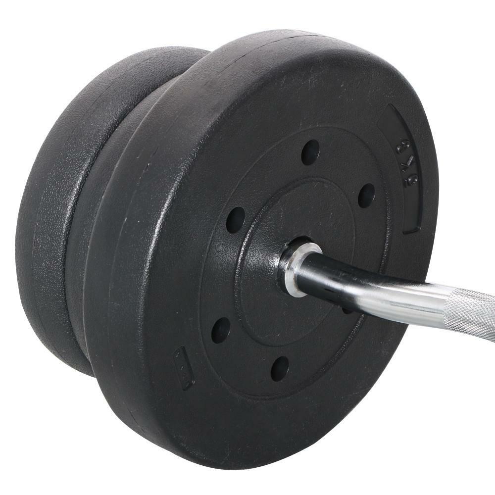 25Kg Olympic Barbell Dumbbell Weight Set Gym Lifting Exercise Curl Bar