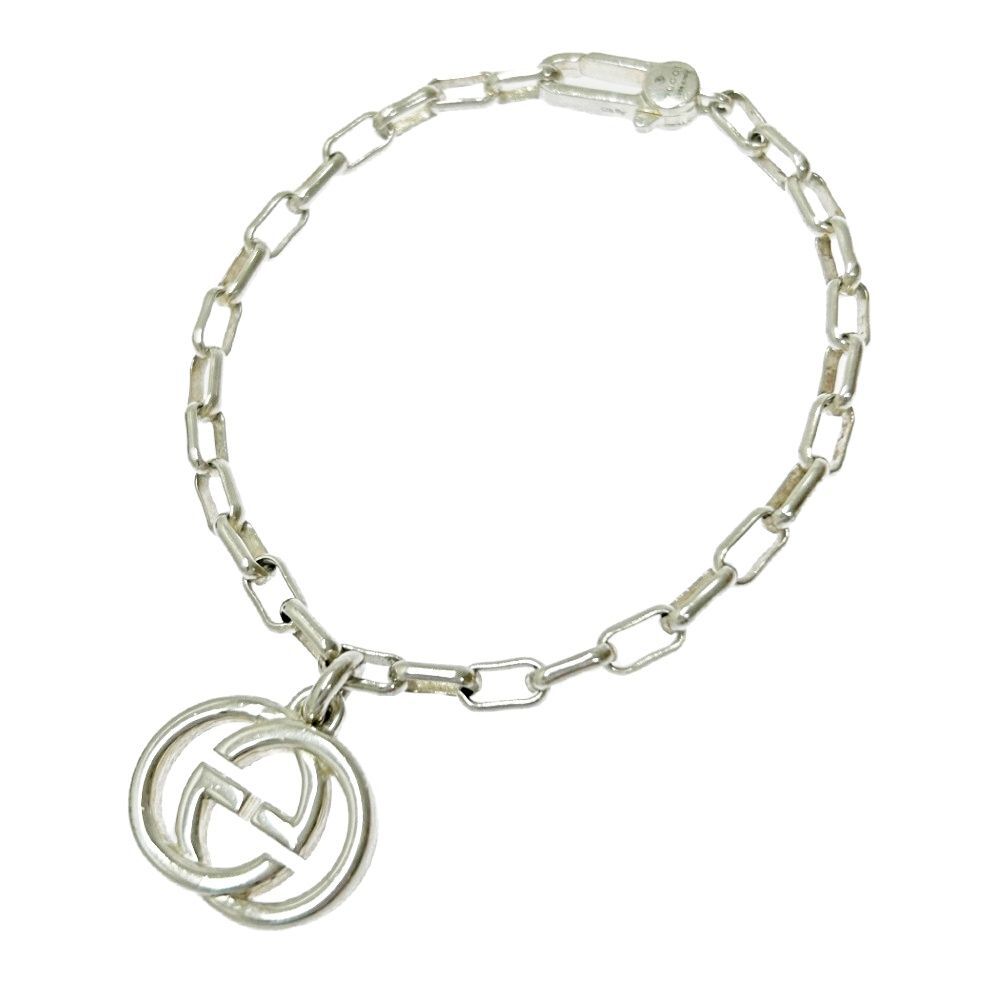 Gucci interlocking Silver 925 GG Charm Bracelet square link