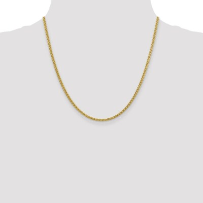 Pre-owned Superdealsforeverything Real 14kt Yellow Gold 20 Inch 2.75mm Semi-solid Wheat With Lobster Clasp Chain