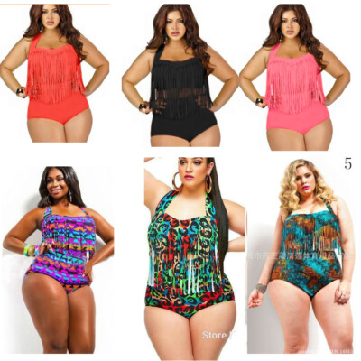 Women Sexy Plus Size Swimwear Bikini Set High Waist Bathing Suit Swimsuit Ruffle