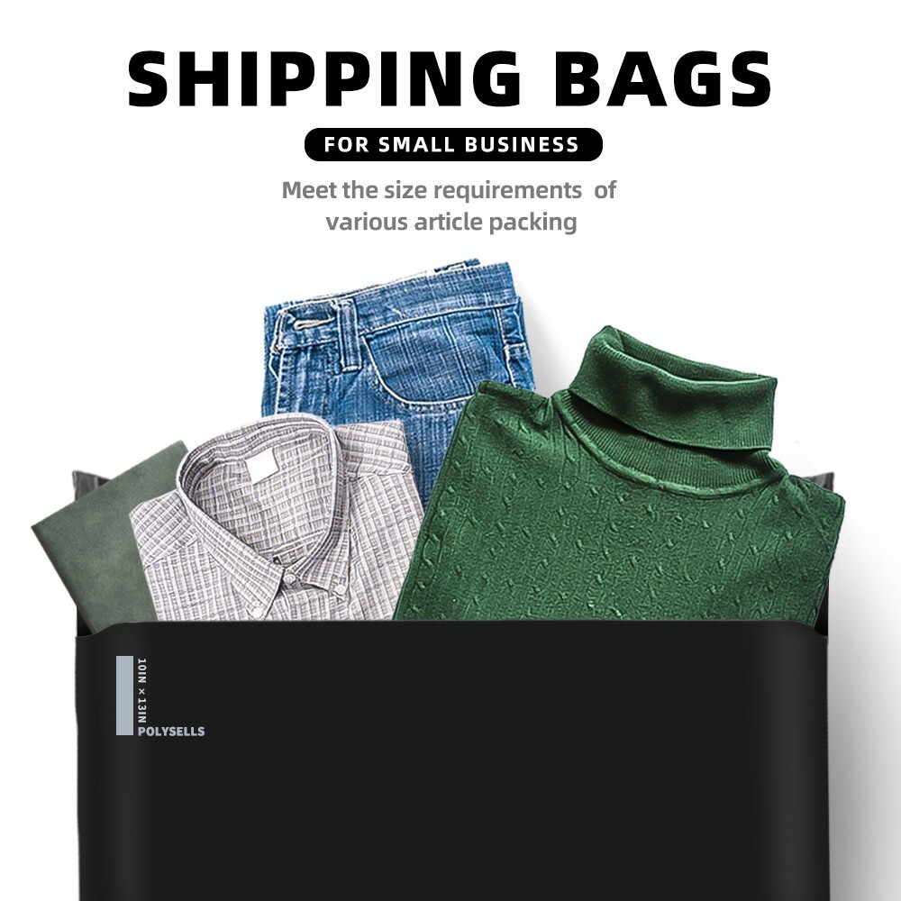 100 10x13 Poly Mailers Envelopes Self Sealing Shipping Mailers Black POLYSELLS®