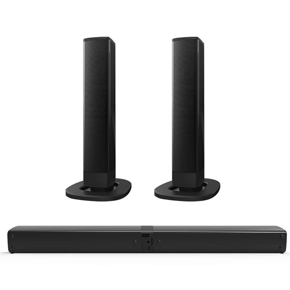Portable Surround Sound Bar Wireless Subwoofer 2 Speaker System TV Home Theater.