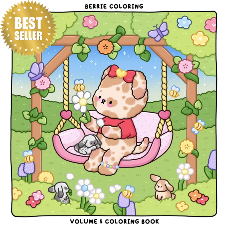 Berrie Coloring Volume 5: Cute and Cozy Coloring Book for Adults & Kids Featurin