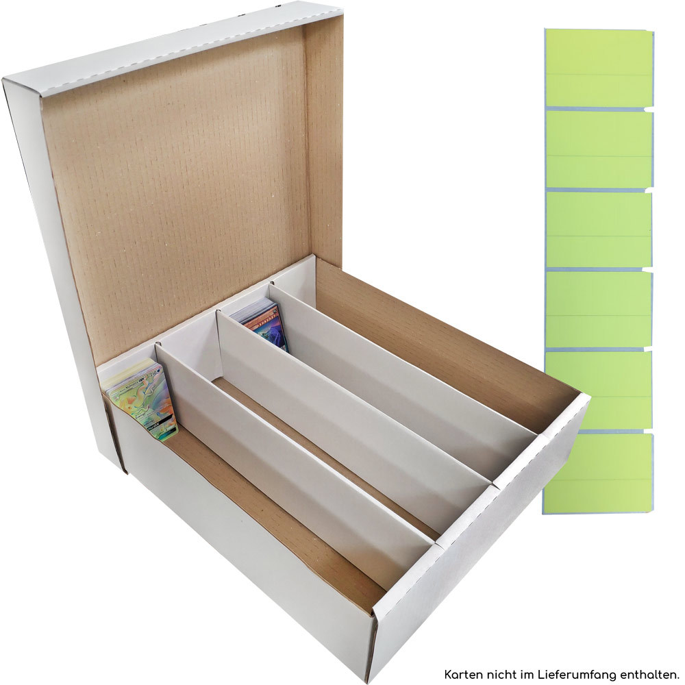 Riesen Deck-Box - Aufbewahrung (weiß) für 4000 Karten+120 Beschriftungsetiketten