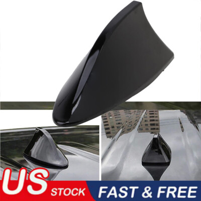 Black Universal Car Shark Fin Roof Antenna Aerial Radio Signal Decoration Cover