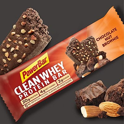 PowerBar Clean Whey Bar, Chocolate Nut Brownie, 2.12 Oz (16 
