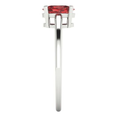 Pre-owned Pucci 1 Ct Oval Designer Statement Bridal Classic Real Red Garnet Ring 14k White Gold