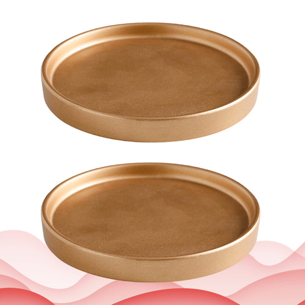 2PCS Round Ceramic Plant Pot Saucer Base Drip Tray Saucers Flowerpot
