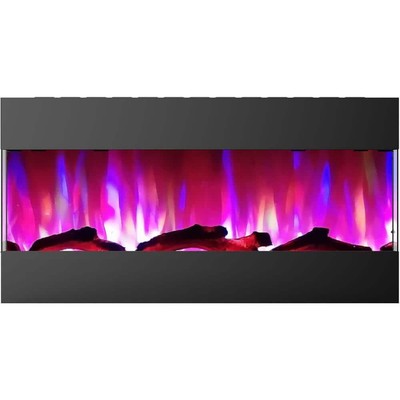 S 7"x21.800"x42" Electric Fireplace Black