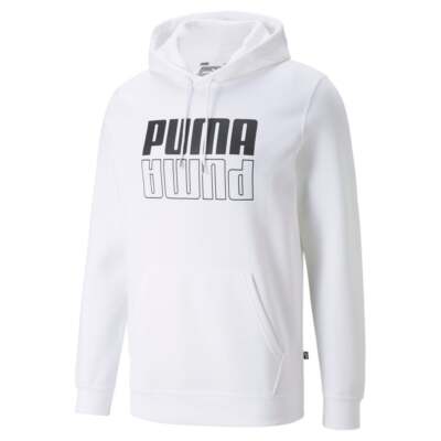 

Puma Power Logo Pullover Hoodie Мужская белая повседневная верхняя одежда 58940902, Белый