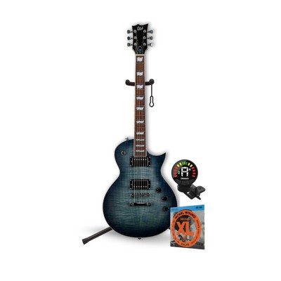 ESP LTD EC 256 FM 6 String Right Handed Cobalt Blue Electric Guitar Bundle