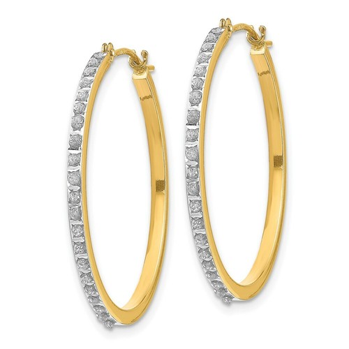 Pre-owned Goldia 14k Diamond Fascination Round Hinged Hoop Earrings In Yellow