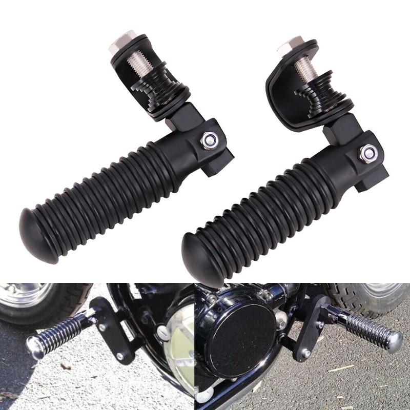Universal Motorcycle U-Clamp Foot Pegs Rests 1"~1-1/4" Highway Engine Crash Bar