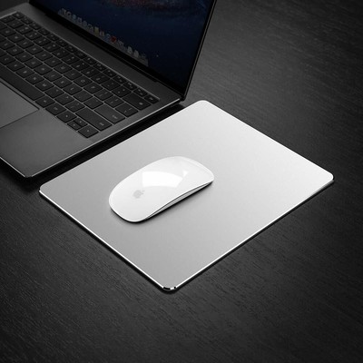 Mouse Pads Metal Aluminum Thin Office And Gaming Hard Mat Leather Surface Side