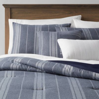 Threshold 5-Piece Comforter Set Herringbone Decorative Pillows