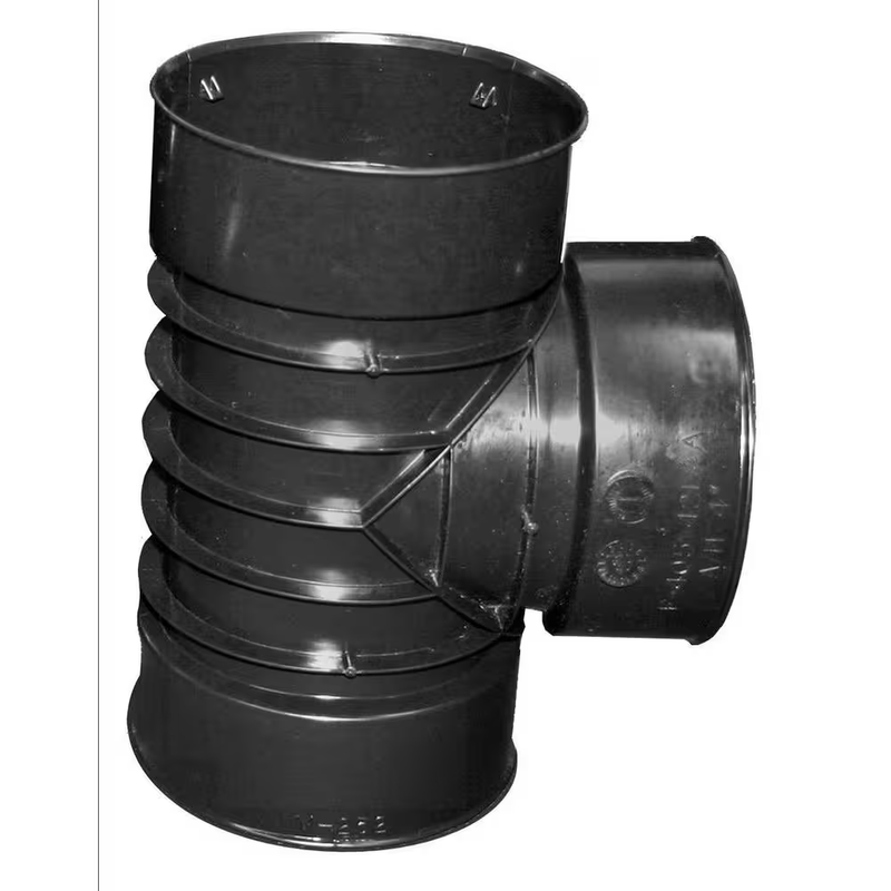 4 in Snap Tee Drain Pipe Connector Singlewall Corrugated HDPE Leak Resistant