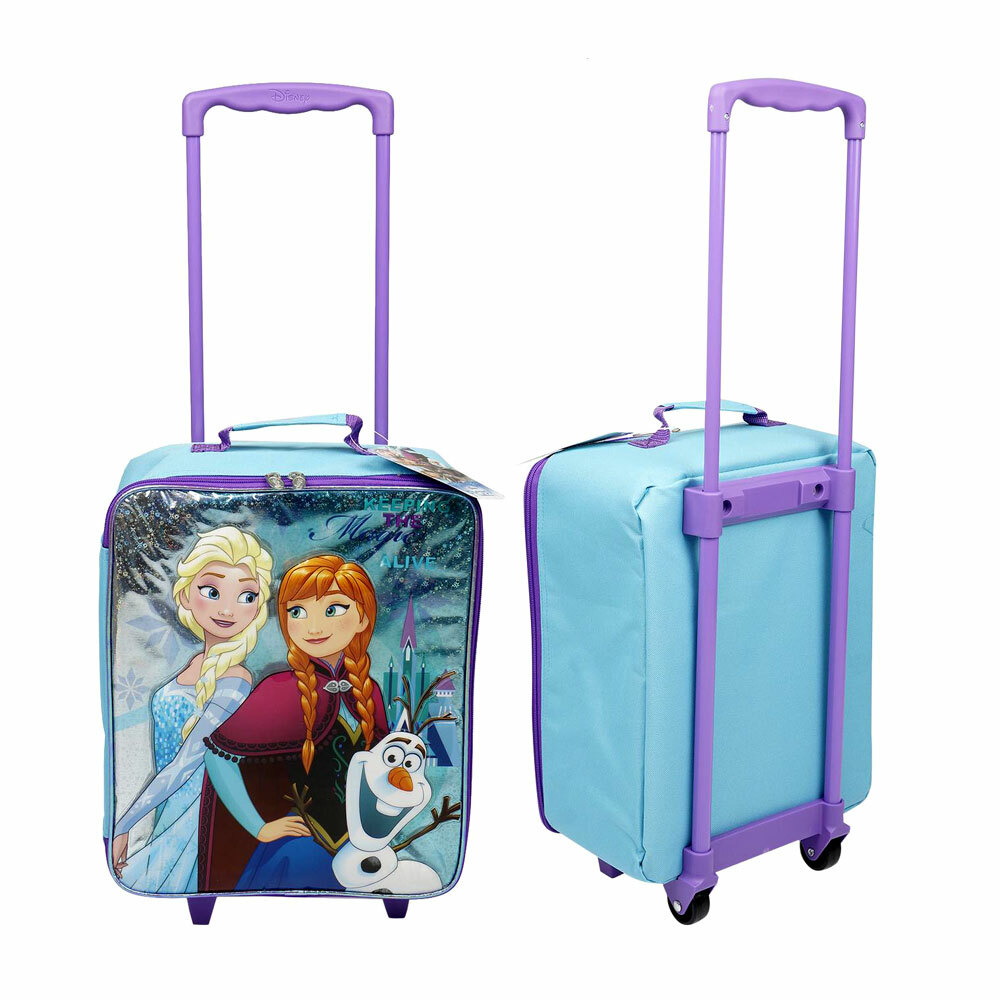frozen suitcase on wheels