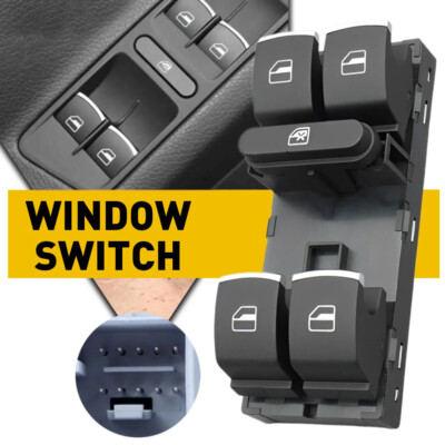 Master Power Window Control Switch Front Left For Volkswagen Jetta Passat Golf