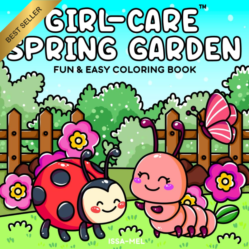 Girl-Care Spring Garden: Aesthetic Coloring Book for Adults & Teens, Bold Lines