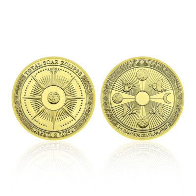 April 8, 2024 Total Soar Eclipse Commemorative Medal Art Crafts Gold Plated Coin