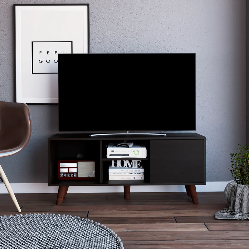 For Tv&acute;s Up 57" Moon, Three Shelves, Single Door Cabinet, B